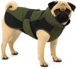 Flamingo Hundemantel Winter &ndash; Eisberg Kaki & Dunkelblau &ndash; 35cm &ndash; warm & modisch