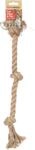 Flamingo Hundespielzeug Hanf Kush Zugseil mit 3 Knoten braun - 52x5,4x4,4cm - Beugt