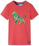 Kinder T-Shirt Kurzarmshirt Rundhalsausschnitt Jungen Kindershirt Rot 128