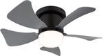 LED Ventilator Deckenventilator Fernbedienung Tageslichtlampe L&uuml;fter grau...