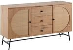 FineBuy M&ouml;bel zum Wohlf&uuml;hlen Sideboard in Eiche Dekor 140 cm Kommode mit 2 T&uuml;ren &