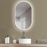 HOKO Badezimmerspiegel mit Anti-Fog, Oval 60x100 cm / 100x60 cm Arona+Metall Rahmen