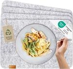 Miqio&reg; - Design Tischset aus Filz | Marken Label aus echtem Leder | 4er Set...