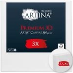 Artina 3er Set 3D Leinwand 90x90 cm &ndash; Bespannt auf stabilem FSC&reg; Keilrahmen,