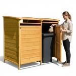 Melko M&uuml;lltonnenbox 240 Liter aus Holz 140 x 85 x 127 cm M&uuml;lltonnenverkleidung