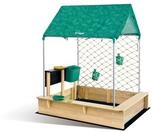 Hape Outdoor Sandkasten mit Dach, Netz & Spielzubeh&ouml;r &ndash; All-in-One Sandkasten-Set,