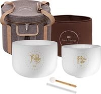 Sonic Energy TCM Kristallklangschalen Set &ndash; Yin & Yang, 2-teilig &ndash; F&uuml;r