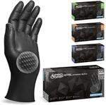 PROGRIP Einweghandschuhe Diamant Grip, Schwarz, Einmalhandschuhe Extra Stark,