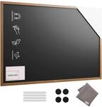 ALLboards Kreidetafel MAGNETISCH mit lackiertem Holzrahmen 180x120cm, Schwarz,