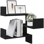 vidaXL Wandregal 2 pcs Schwarz Eichen-Optik 40 x 40 x 49,5 cm, Gro&szlig;e...