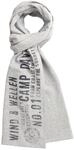 Camp David Herren Schal aus Jersey mit Label Print Grey Melange