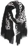collezione alessandro Schal Lina mit Leopardenmuster und schwarzer Umrandung...