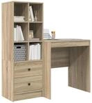 vidaXL Schreibtisch mit Schubladen mit Regal 2 pcs Sonoma-Eiche, Moderner
