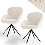 Juskys Drehstuhl Albano - Boucl&eacute; - 360&deg; drehbar & gepolstert, pflegeleichter...