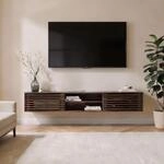 IDIMEX Lowboard RIAN, 175 cm h&auml;ngend aus Massivholz, Nussbaum Finish - TV...