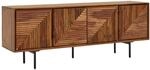 FineBuy Sideboard Sheesham Massivholz 140 cm mit 4 T&uuml;ren - Massive Retro...