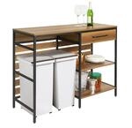 SoBuy K&uuml;chenwagen mit Arbeitsplatte, Schublade & 2 Ablagen, 120x90x45cm 