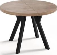 WFL GROUP Designer Runder Ausziehbarer Esstisch - Loft-Stil, Industriell,