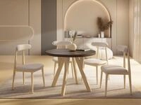 WFL GROUP Runder Ausziehbarer Esstisch im Loft-Stil &ndash; Industrieller Tisch mit
