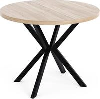 WFL GROUP Runder Ausziehbarer Esstisch - Loft Style Tisch mit Metallbeinen -...