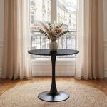 IDIMEX Esstisch Loire, rund 80 cm, Schwarz - Esszimmertisch mit Tulpenfu&szlig;,...