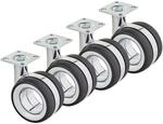 SOTECH 4er Set Premium M&ouml;belrollen D&uuml;sseldorf &Oslash; 75 mm (H&ouml;he 98,5 mm,