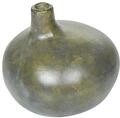 Dekovase aus Terrakotta grau/Gold 18 cm handgefertigt Vintage Look Klang