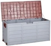 Beliani Auflagenbox aus Kunststoff grau/braun Gartentruhe Outdoor Kissenbox...