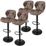 ML-Design Barhocker 4er Set, Bezug aus Kunstleder, Braun, Gepolsterter Barstuhl...