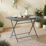 [en.casa] Gartentisch Sande Klapptisch 110 x 70 x 71 cm Balkontisch Stahl...