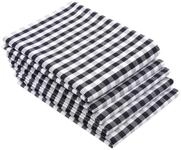 ZOLLNER 5er Set Geschirrt&uuml;cher mit Karomuster 100% Baumwolle, Schwarz