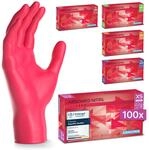 ARNOMED Einweghandschuhe Rot 100 St&uuml;ck/Box, Einmalhandschuhe XS,...
