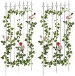 CLP Rankgitter 2er Set Metall 100x50 cm Elisa, Kletterhilfen stabil f&uuml;r Rosen...