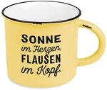 Grafik-Werkstatt vintage| Keramik Becher zum verschenken | sonne im Herzen, Gelb