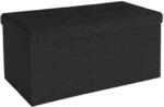 INTIRILIFE Faltbare Sitzbank 76x38x38 cm in Piano SCHWARZ - Sitzw&uuml;rfel mit...