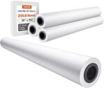 VEVOR Gro&szlig;formatpapier Plotterpapier 45,7 m x 915 mm 4 Rollen CAD-Bond-Rollen mit
