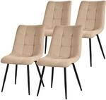 ML-Design Esszimmerst&uuml;hle 4er Set Hellbraun, Wohnzimmerst&uuml;hle mit Stoffbezug...