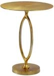 FineBuy Beistelltisch Aluminium 44cm Rund Gold - Design Metalltisch -...