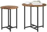 vidaXL Beistelltisch-Set 2 pcs Ger&auml;ucherte Eiche und Schwarz, Kompakte