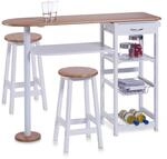 Zeller 13776 K&uuml;chenbar mit 2 Hockern, Mitteldichte Holzfaserplatte (MDF), Tisch: 118
