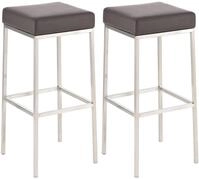 CLP 2er Set Barhocker Montreal I Gepolsterte Barst&uuml;hle mit Kunstlederbez&uuml;gen I