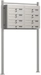 Wiltec 8er Briefkastenanlage Edelstahl 945 x 270 x1500 mm, Standbriefkasten mit...