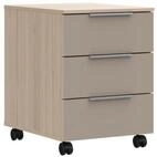 SANTORIN Rollcontainer Schreibtisch in Cashmere, Riva Eiche Optik FSC-Zertifiziert -