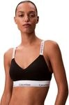 Calvin Klein Damen BH Bralette Lightly Lined Elastischer Bund, Schwarz (Black), XS
