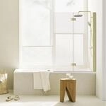 Sch&ouml;ner Wohnen Duschwand f&uuml;r Badewanne ELARA 2-teilig 100x140 cm in Mattgold,