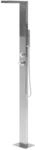 Beliani Freistehende Gartendusche Edelstahl Silber mit Wasserfall Handbrause...