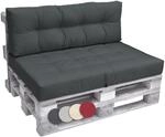 Beautissu Set Palettenkissen Outdoor 1x Sitzkissen 120x80cm & 1x R&uuml;ckenkissen