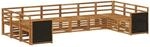 vidaXL Ecksofa Set 7 pcs Natur Massivholz Akazie, Garten-Lounge-Set, modernes