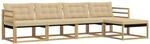 vidaXL Outdoor-Sofagarnitur mit Kissen 5 pcs Wei&szlig; und Beige, Garten, moderner,
