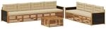 vidaXL Outdoor-Sofagarnitur 8 pcs Natur und Beige 79 x 79 x 37 cm, Garten Sofa,